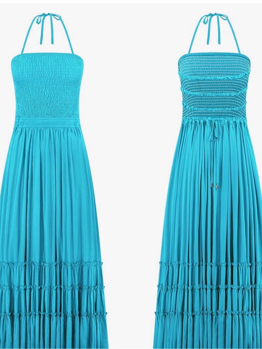 Women’s Boho Turquoise Halter Maxi Dress - New w/Tags!